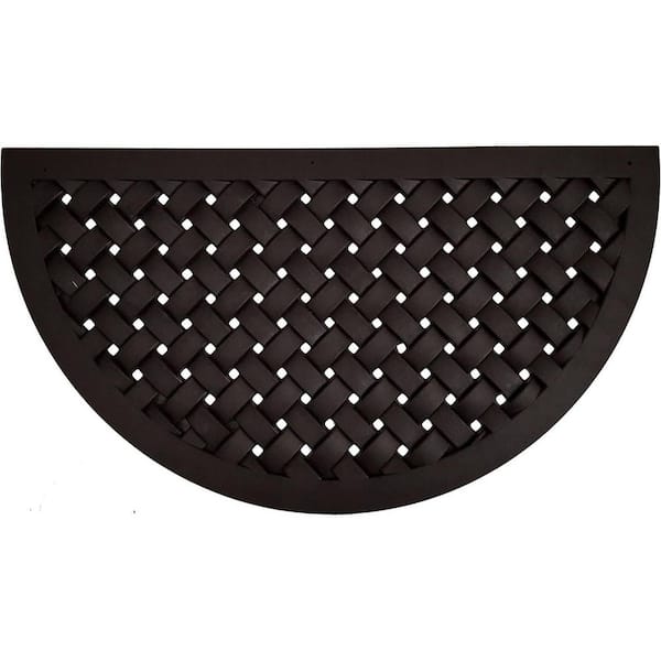 Black 36 in. x 20 in. Rubber Outdoor Door Mat