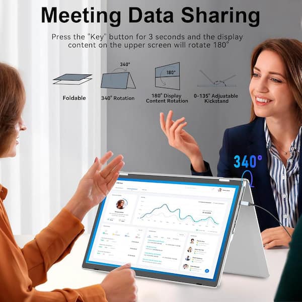 Lukyamzn 15.6 in. Portable Folding Laptop Screen Extender Triple