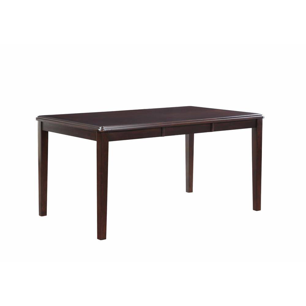 Gia 60" Ebony Wood Dining Set with 4 Black PU Chairs