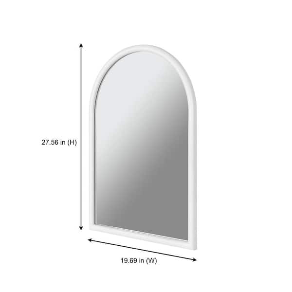 Medium Arched Wood Framed Bright White Mirror (20 W in. x 28 in. H)