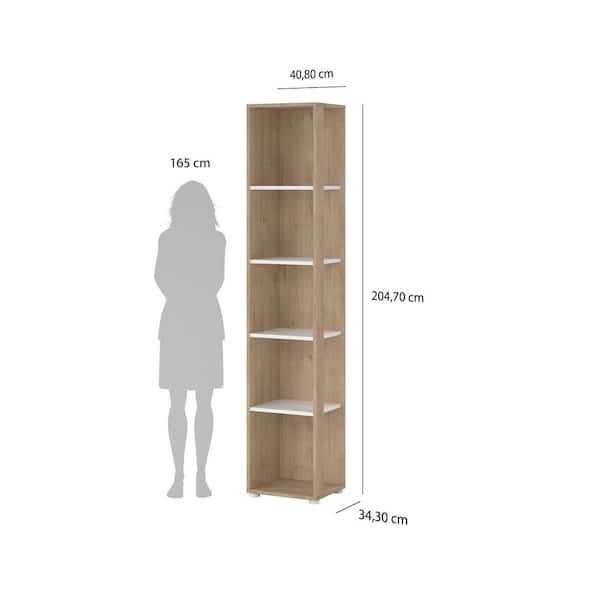 Tvilum Sign 80.59 in. Tall Jackson Hickory/White Engineered Wood
