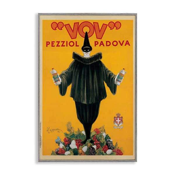 Stupell Industries Vintage Drink Poster by Vintage Poster Gray Framed Food Giclee Art Print 18 in. x 12 in.