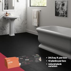 MaxCore Ultimate Piano Black 28 MIL x 7.3 in. W x 48 in. L Click Lock Waterproof Luxury Vinyl Flooring (1102.5 sqft/pl)