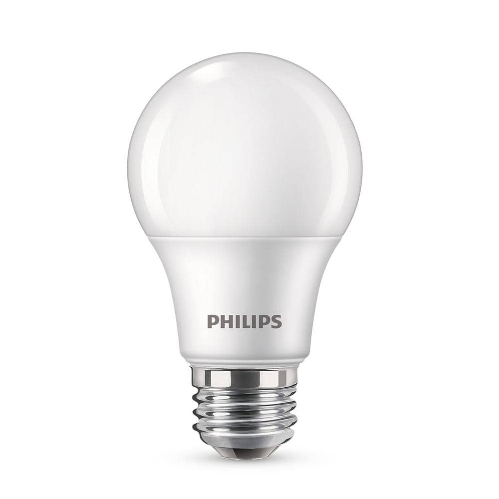 Philips 60-Watt Equivalent A19 Non-Dimmable Energy Saving LED Light Bulb Daylight (5000K) (16-Pack) The Home Depot