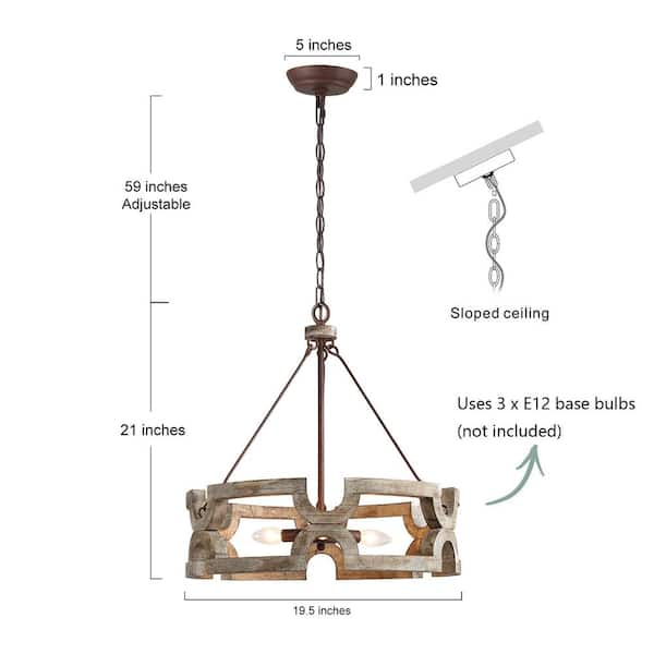 Lnc Drum Wood Chandelier Large Brown Round Island Pendant Light Farmhouse Rustic Dining Room A03564 Lnc Drum Wood Chandelier Large Brown, Large Round Hanging Light Fixture