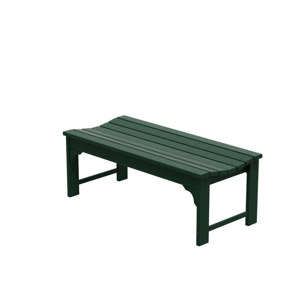 Eco-Friendly Dark Green Polyethylene 46" Outdoor Bench