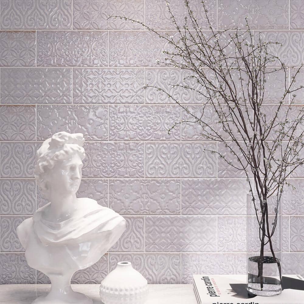 Zurbaran Gris Polished Ceramic Subway Wall Tile Set