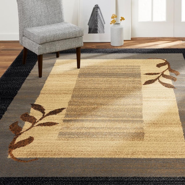 Royalty Clover Black/Blue 9 ft. x 12 ft. Geometric Area Rug