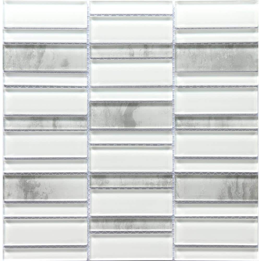 La Vie White 11.81 in. x 11.93 in. x 6mm Glass Mesh-Mounted Mosaic Tile (0.98 sq. ft.) price history on PriceWatchPro