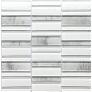 La Vie White 11.81 in. x 11.93 in. x 6mm Glass Mesh-Mounted Mosaic Tile (0.98 sq. ft.)