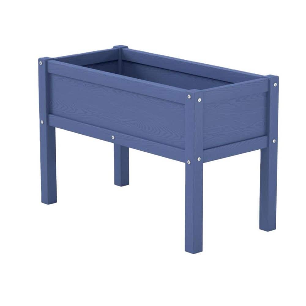 Outdoor All-Weather Navy Blue Plastic Raised Planter Box with Legs for Seeds Flower Vegetable (29.9 in. L x 14.2 in. W) price history on PriceWatchPro
