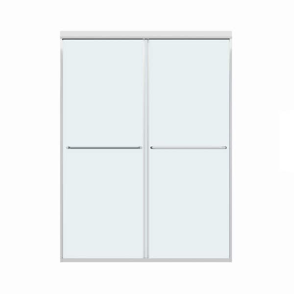 Vitrina 54 in. W x 70 in. H Double Sliding Frame Tub Door in Chrome with Clear Tempered Glass