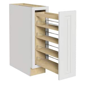 Grayson Pacific White Plywood Shaker Assembled Pull Out Pantry Kitchen Cabinet Soft Close 9 in W x 24 in D x 34.5 in H