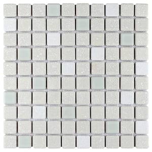 Crystalline Square Pistachio 12 in. x 12 in. Porcelain Mosaic Tile (9.79 sq. ft. / Case)