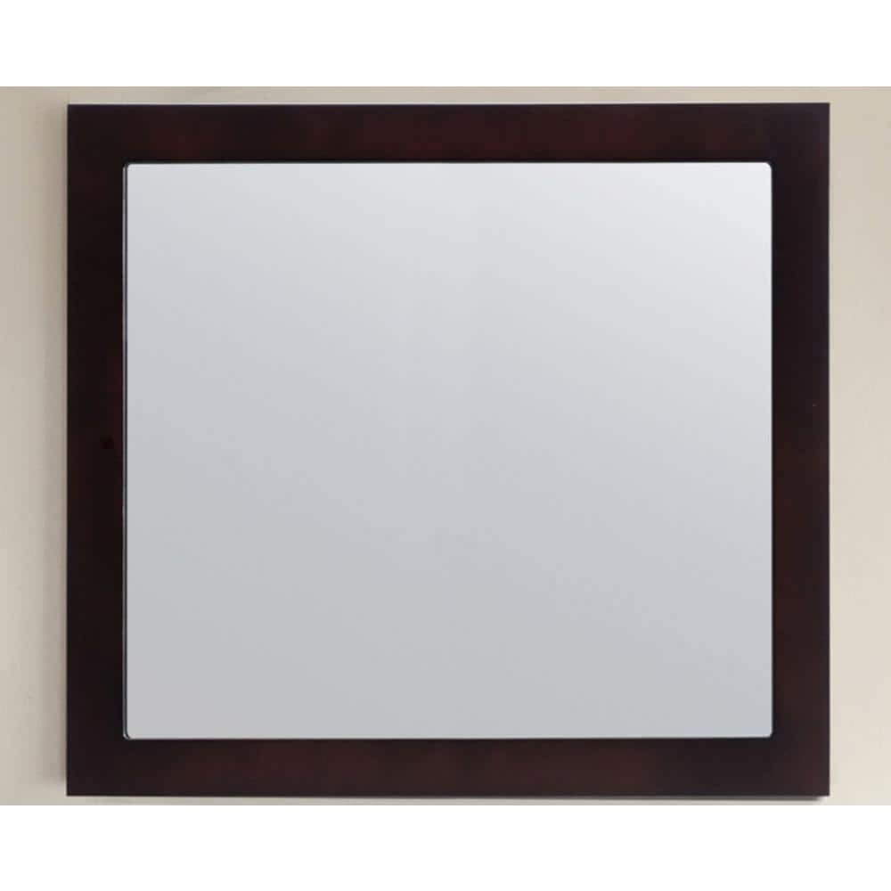 Sterling 36" Espresso Solid Wood Framed Bathroom Vanity Mirror