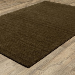 Allaire Brown 2 ft. x 8 ft. Heathered Solid Hand-Made 100% Wool Indoor Runner Area Rug
