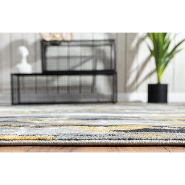 Porto Grey 2 ft. x 3 ft. Contemporary Polypropylene Area Rug