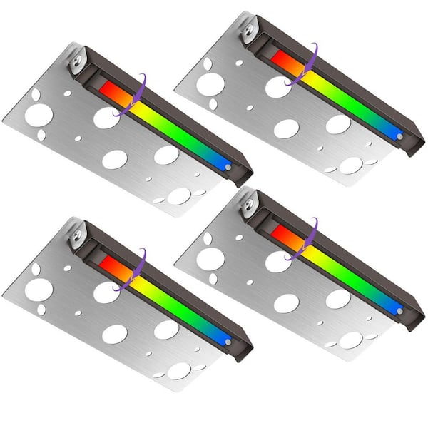 4-Pack 200 Lumens Low Voltage Bronze Integrated LED RGB Color Changing Hardwired Step Light Stair Light