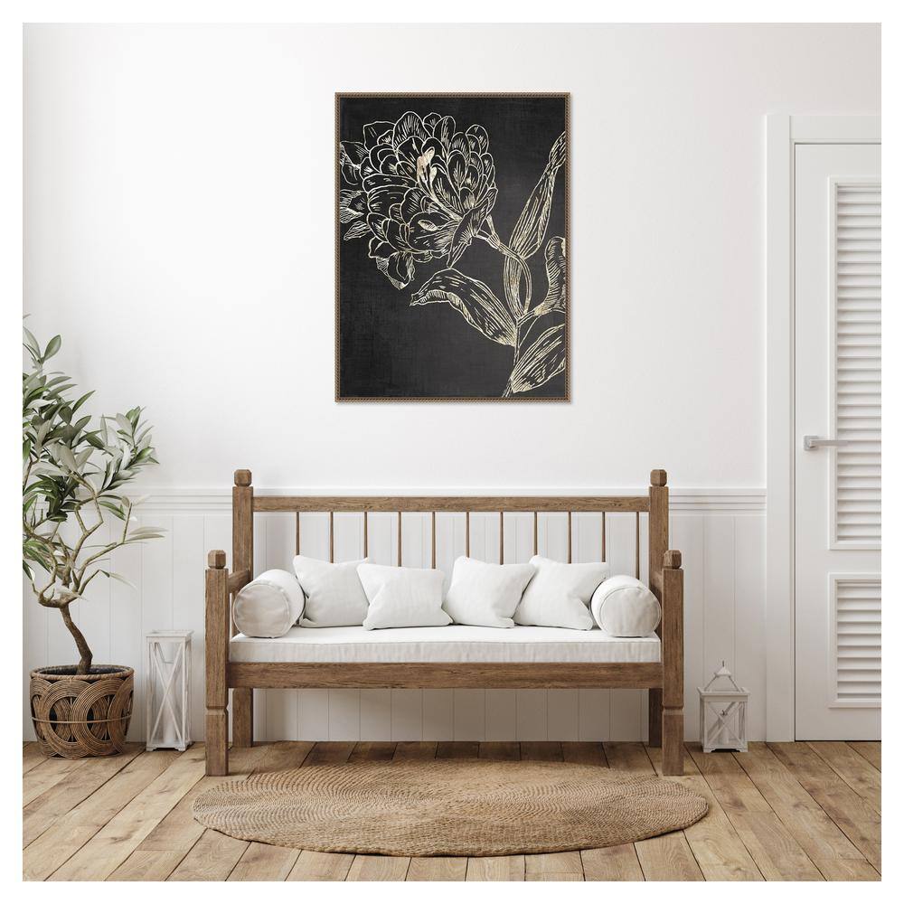 Golden Flower Folklore II Bronze Framed Canvas Art Print