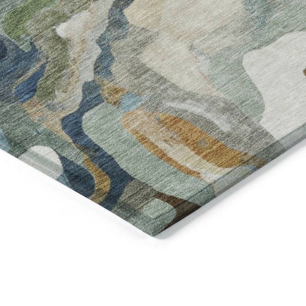 Chantille Machine Washable Indoor/Outdoor Abstract ACN2162 Denim 2 ft. 6 in. x 3 ft. 10 in. Area Rug