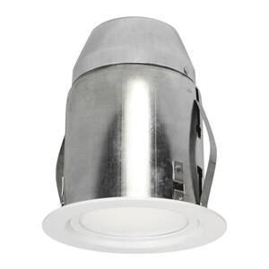 4.13 in. White Recessed Lighting Fixture Designed for Insulated Ceiling