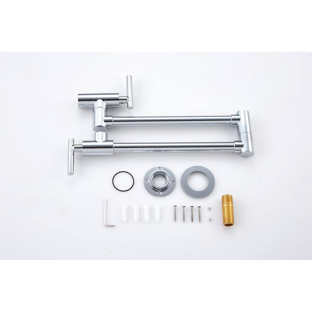 Chrome Wall Mount Folding Kitchen Pot Filler Faucet