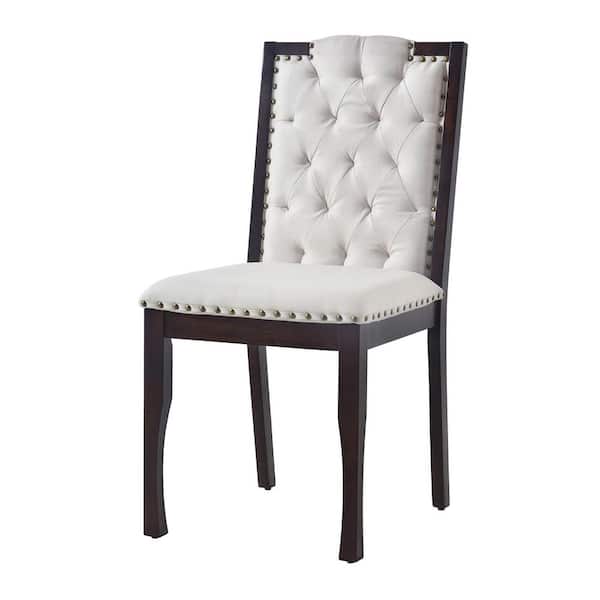 6-Piece Rectangular Espresso Wood Top Dining Table Set Seats 5 with 4 High-Back Tufted Chairs and 1 Bench