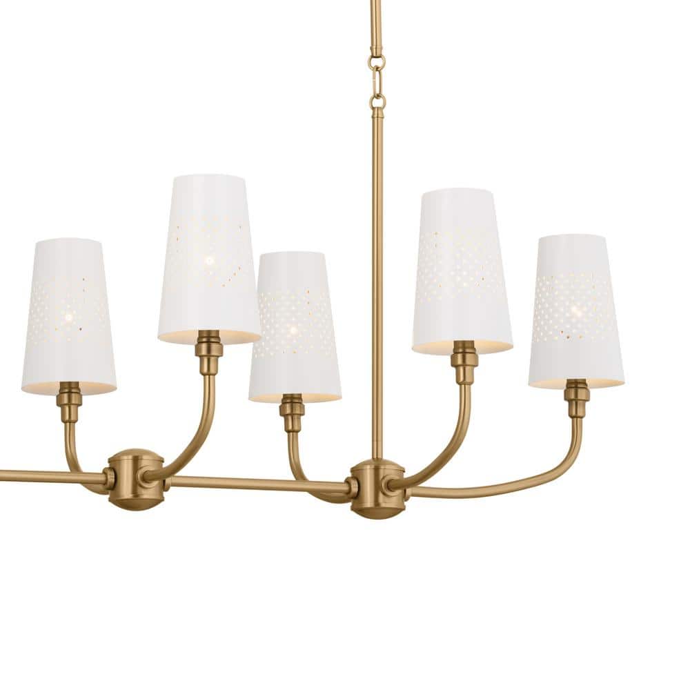 Adeena Brushed Natural Brass 8-Light Linear Chandelier
