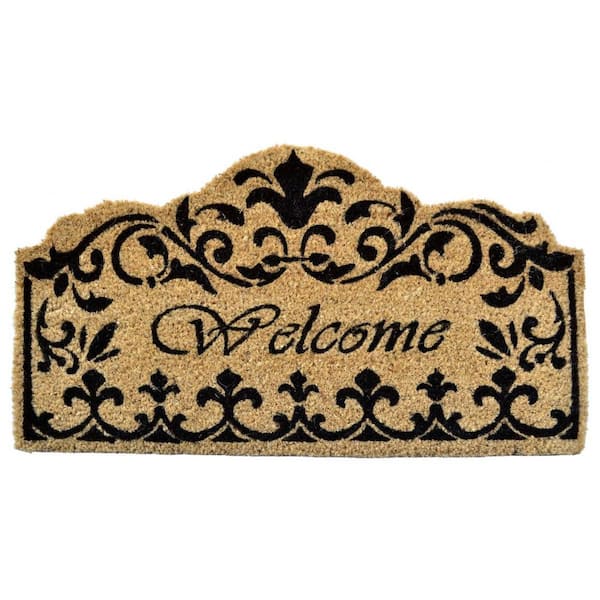 HomeRoots Multi-Colored 30 in. x 18 in. Coir Non-Slip Indoor/Outdoor ...