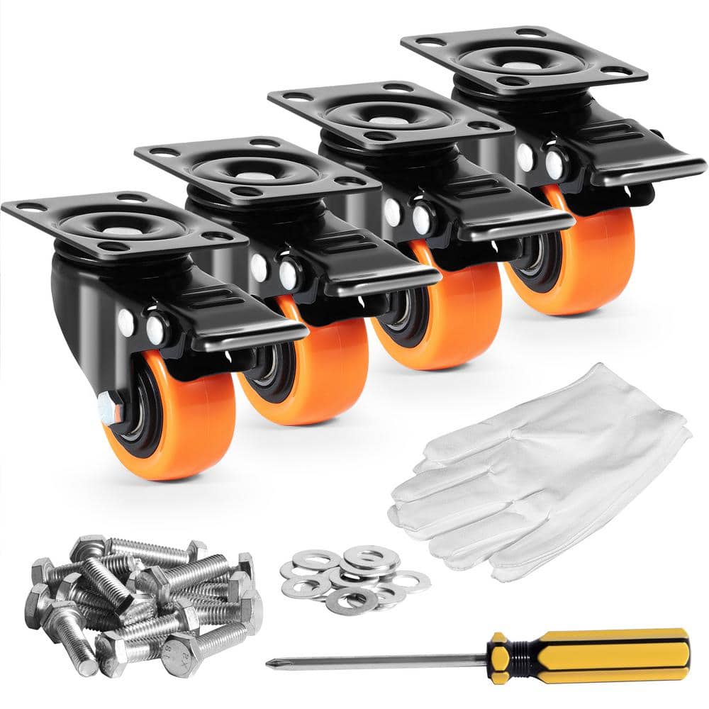 Caster Wheels, 2 in. Swivel Plate Casters, (Set of 4) with Security Dual Locking No Noise PVC Wheels 2025 update price history on PriceWatchPro