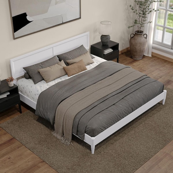 AFI Canyon White Solid Wood Rustic Farmhouse Headboard, King