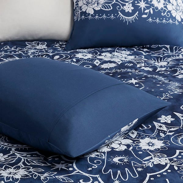 Culudea Boho Mid Century Comforter Set Queen Size, Sun Moon Leaves OrangeSoft Bedding Set With 2 Pillowcases For Girls Teens Kids Boys
