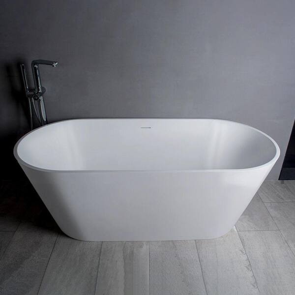 ADM Bathroom Design 75 x 46 Glossy White Stone Resin Bathtub, SW-114-GLOSSY