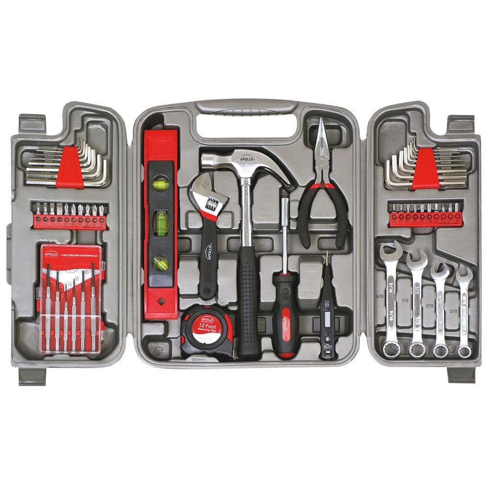 Hex Keys 20 Bits & More Includes Precision Screwdrivers Pliers Claw Hammer VonHaus 53pc Household Tool Set/Box/Kit for DIY