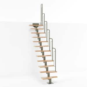 Graz 23 in. Grey Modular 12 Tread Stair Kit