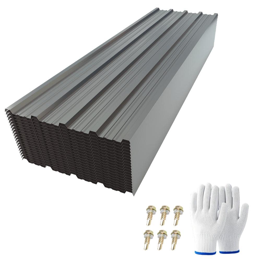 "20 Pcs Metal Roofing Panels 72.85"" x 18.9"", Corrugated Galvanized Steel Roof Siding Panels Gazebo Top Cover for Pergola" price history on PriceWatchPro
