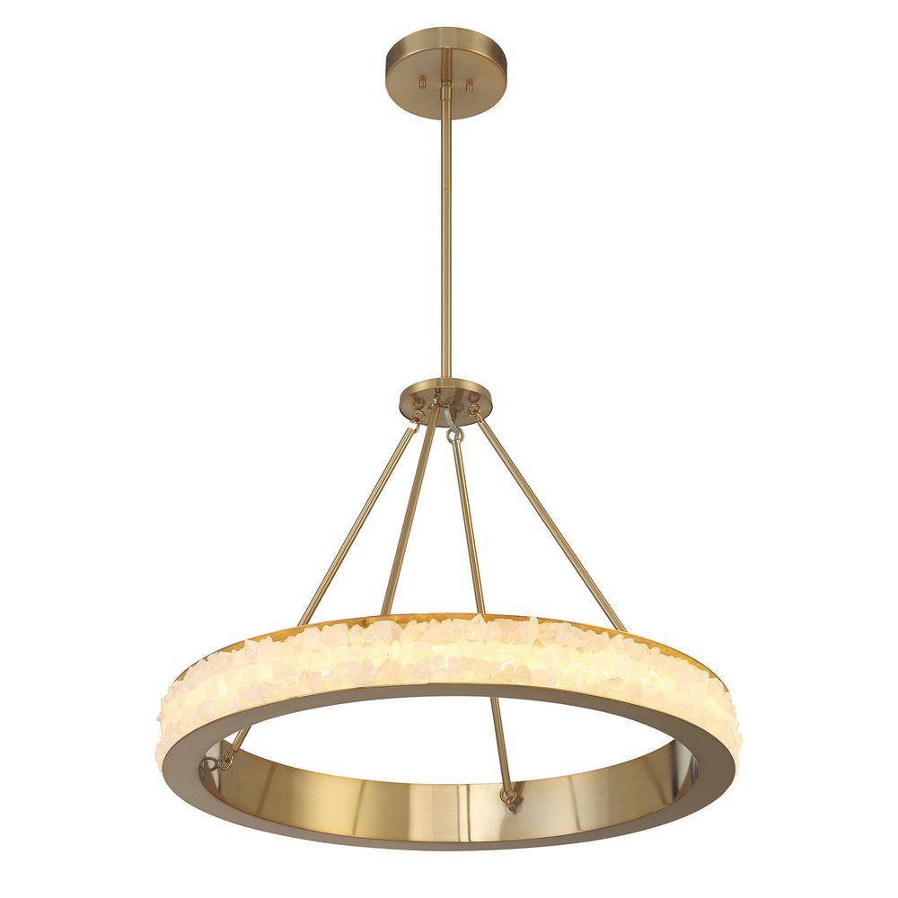 Celeste Brass LED Chandelier with Acrylic Shade