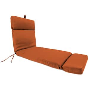 Sunbrella 72 in. x 22 in. Canvas Red Solid Rectangular French Edge Outdoor Chaise Lounge Cushion