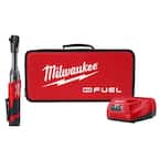 M12 FUEL 12-Volt Lithium-Ion Brushless Cordless 3/8 in. Extended Reach Ratchet Kit with One 2.0 Ah Batteries