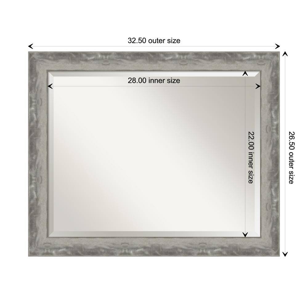 Waveline Silver Full-Length Rectangular Bathroom Mirror