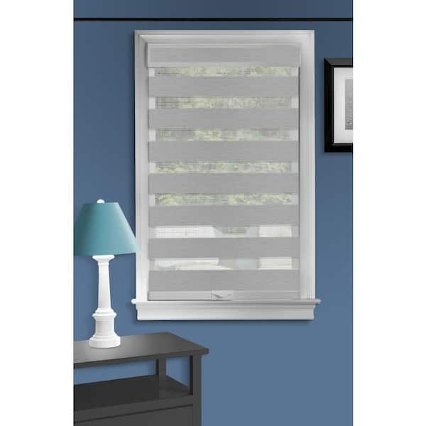 ACHIM Celestial Grey Cordless Light Filtering Double Layered Polyester Roller Shade 29 in. W x 72 in. L