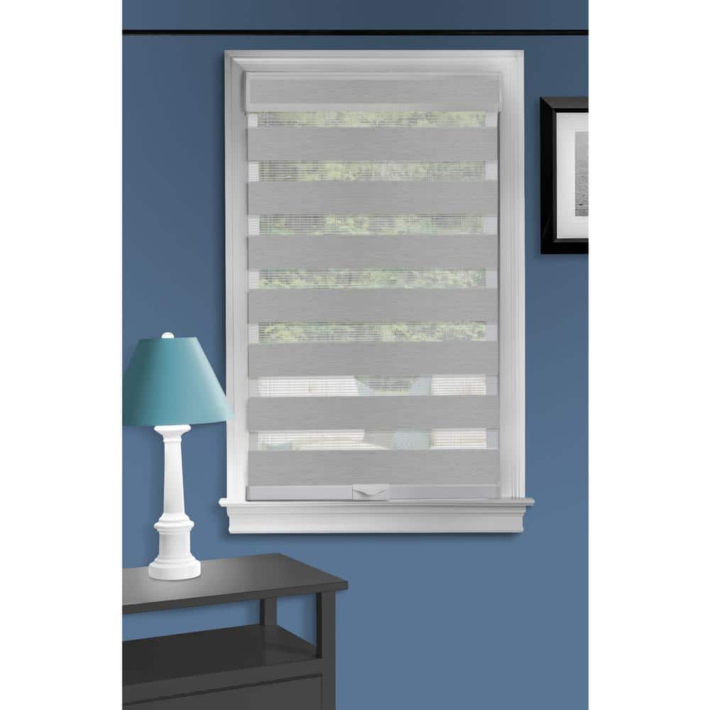 Celestial 35x72 Gray Sheer Cordless Double Layered Shade