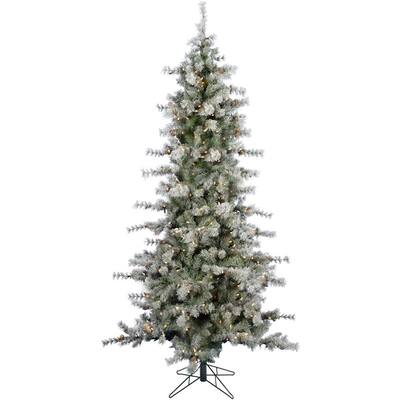 6.5 ft. Buffalo Fir Slim Artificial Christmas Tree with LED String Lighting