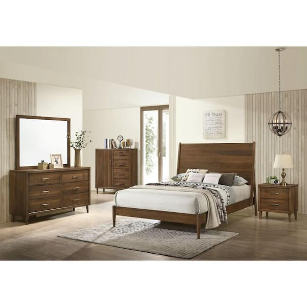Zuma Walnut 2-Drawer 24 in. W Nightstand