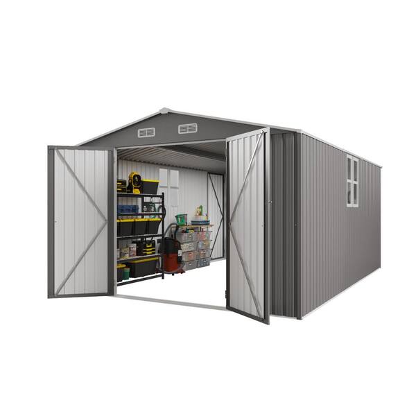 10 ft.W x 14 ft.D Outdoor Metal Storage Shed, Tool Shed with 3