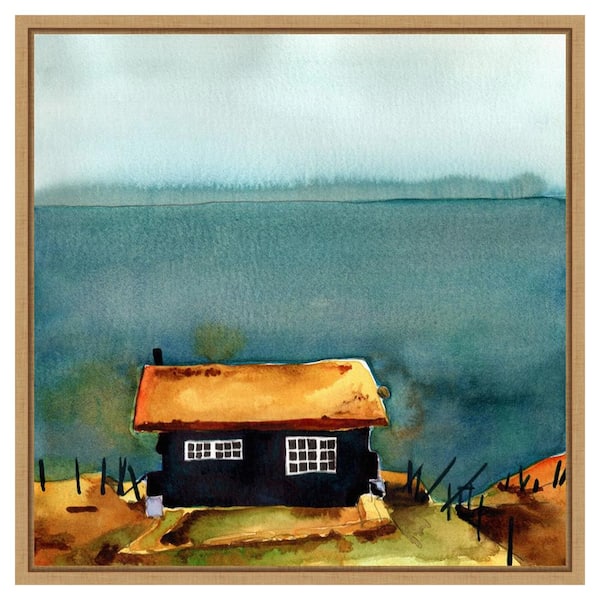 Amanti Art Rad Little Cabin II by Paul Mccreery 22 in. W x 22 in. H. Canvas Wall Art Print Framed in Brown