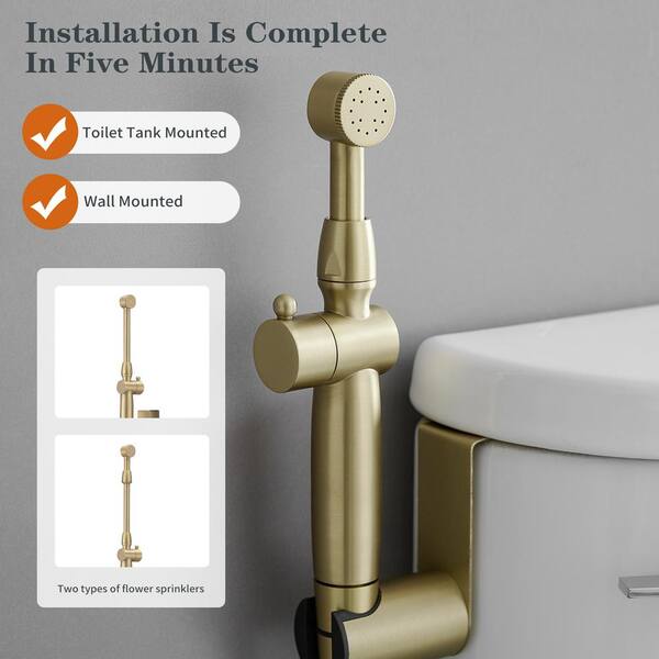 WELLFOR Rose Gold Toilet Mounted Handheld Bidet Sprayer MFT-020DT WELLFOR Rose Gold Toilet Mounted Handheld Bidet Sprayer MFT-020DT