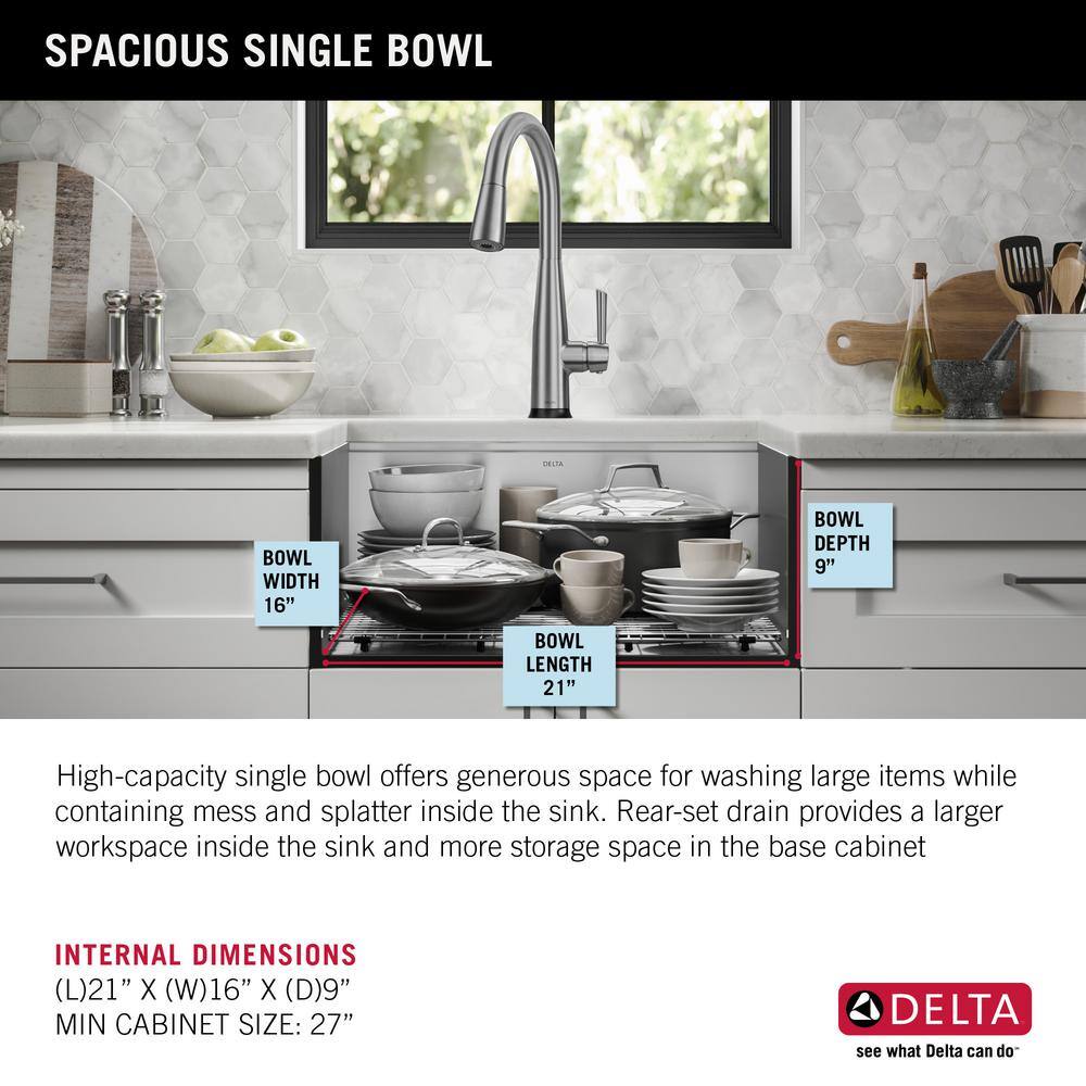 Delta 23" Stainless Steel Undermount Workstation Kitchen Sink