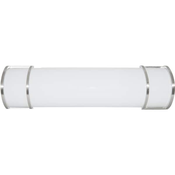 24 in. 2-Light Brushed Nickel LED Bath Bar Vanity Light 5000K