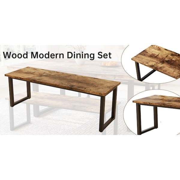 GOJANE Modern 3 Pieces Irregular Vintage Brown Table MDF Table Top